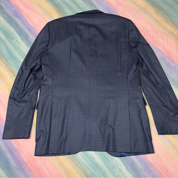 Peter Millar Solid Navy 100% Wool Two Button Sports Coat Blazer Jacket size 42 T - Picture 6 of 8